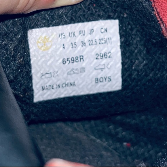 TIMBERLAND Red Boots sz Youth 4 - Picture 6 of 10